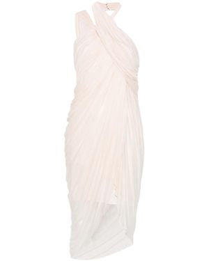 Balmain Draped Asymmetric-Hem Mini Dress - White