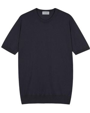 John Smedley Kempton Crew Neck T-Shirt - Blue
