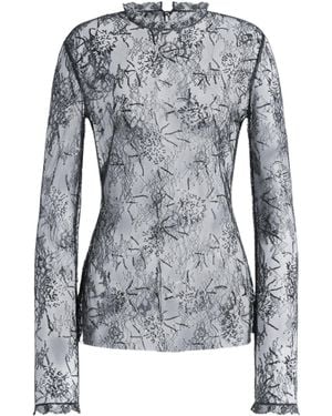 Alberta Ferretti Embroidered Lace Shirt - Blue