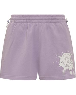 Moncler Logo Shorts - Purple
