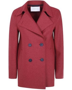Harris Wharf London Double-Breasted Cropped Coat - Red