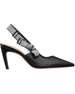 Dior Christian Pointed Toe Slingback Court Shoes - Black