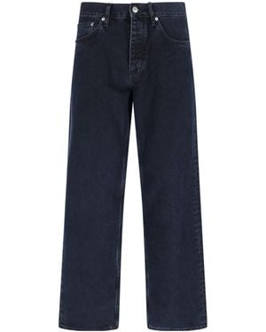 sunflower Logo Patch Wide-Leg Jeans - Blue