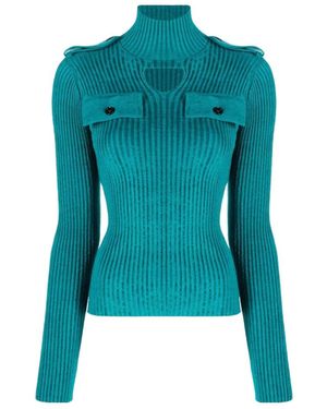 Bottega Veneta Rib-Knit Cut-Out Jumper - Blue