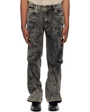 Y. Project Logo-Decorated Jeans - Gray