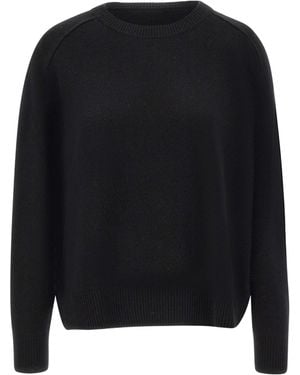Soft Goat Relaxed Crew Neck Knitted Jumper - Black