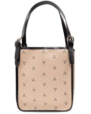 A.P.C. Cabas Poppy Small Tote Bag in Black | Lyst