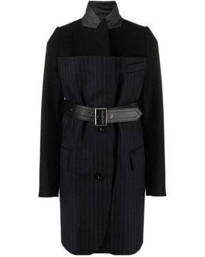 Sacai Belted Panelled Jacket - Black
