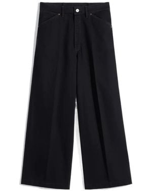 Lemaire Logo-Patch Wide-Leg Jeans - Black