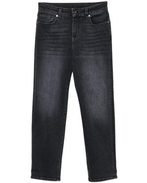 Liu Jo Washed Logo-Plaque Jeans - Gray