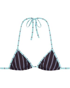 STAUD Lido Triangle Bikini Top - Blue