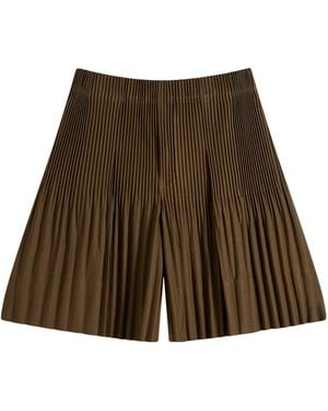 Homme Plissé Issey Miyake Homme Plissé Issey Miyake Monthly Colours June Pleated Shorts - Brown