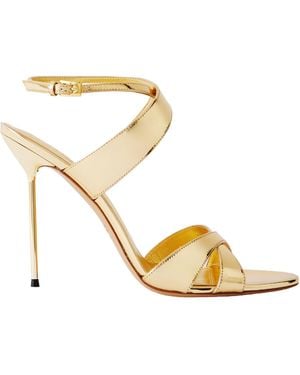 Paris Texas Solid Colour Leather Sandals - Metallic