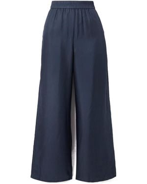 Theory Elastic Waist Casual Trousers - Blue