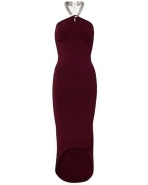 Galvan London Halterneck Midi Dress - Red