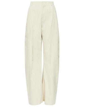 MM6 by Maison Margiela Pleated Wide-Leg Trousers - White