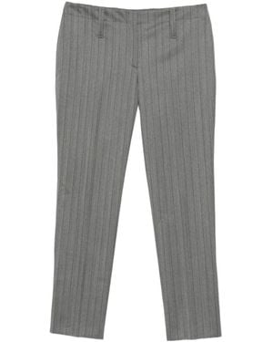 McQueen Pinstripe Wool Pants - Gray