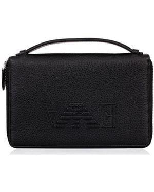 Emporio Armani Logo Details Clutch - Black