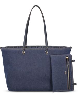 Fendi Ff Jacquard Reversible Tote Bag - Blue