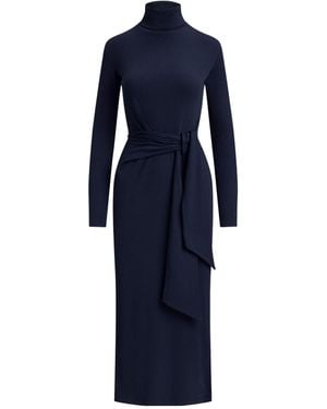 Ralph Lauren Turtleneck Midi Dress - Blue