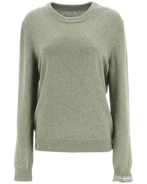 Maison Margiela Contrast Detailed Crewneck Jumper - Green