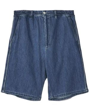 Marni Elastic Waist Denim Shorts - Blue