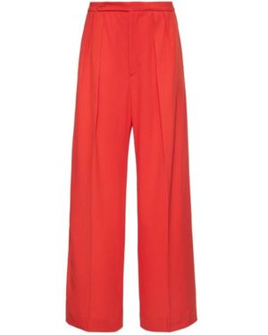 Aspesi Mid Waist Wide Trousers - Red