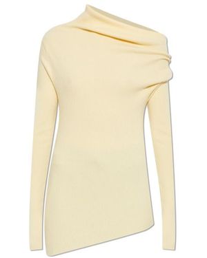 Lisa Yang Agie Draped Roll-Neck Knitted Top - Natural