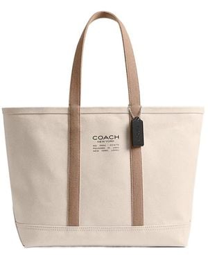 COACH Utility Logo-Print Tote Bag - Natural