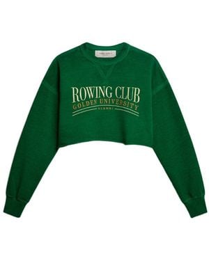 Golden Goose Louisa Cropped Crewneck Sweatshirt - Green