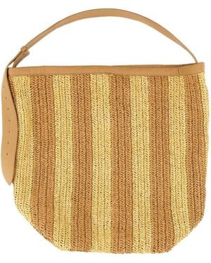 Alysi Striped Woven Shoulder Bag - Metallic