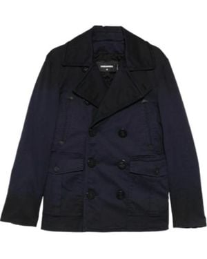 DSquared² Double Breasted Coat - Blue