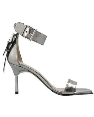 AllSaints Noir Ankle-Strap Heeled Sandals - Metallic