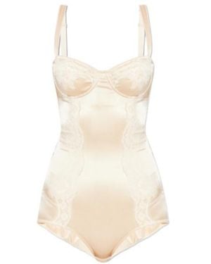Dolce & Gabbana Lace Detailed Balconette-Bra Bodysuit - Natural