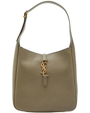 Saint Laurent Le 5 À 7 Small Leather Hobo Bag - Green