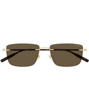 Montblanc Eyewear Rectangle Frame Sunglasses - Metallic