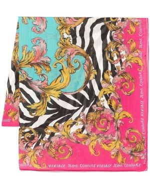 Versace Jeans Couture Animalier Barocco-Print Scarf - Pink