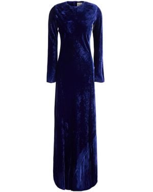Semicouture Semi Couture Long-Sleeve Velvet Dress - Blue