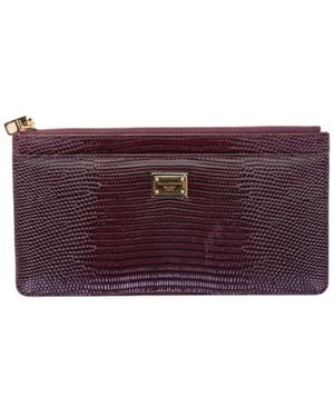 Dolce & Gabbana Iguana-Printed Zip-Around Cardholder - Purple