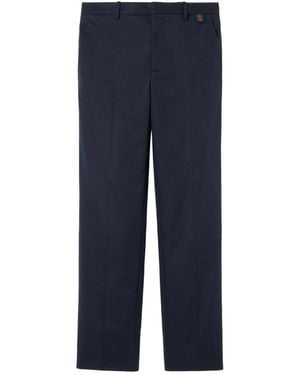 Gucci Web Detailed Twill Pants - Blue