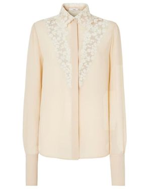 Fendi Parchment-Colored Georgette Shirt - White