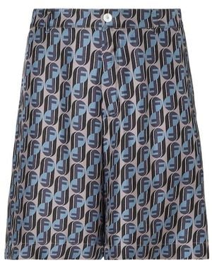 Fendi Ff Printed Bermuda Shorts - Blue