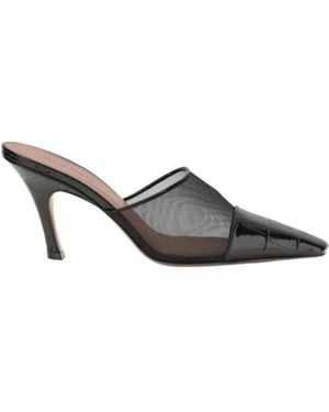 AMINA MUADDI Mesh High-Heeled Sandals - Gray