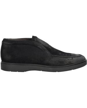 Tagliatore Round Toe Slip-On Loafers - Black