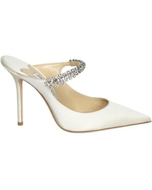 Jimmy Choo Crystal-Embellished Pointed-Toe Pumps - White