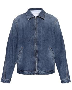 Givenchy Zip-Up Denim Jacket - Blue