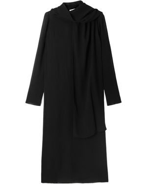 Alaïa Cutout Tie-Neck Mesh Midi Dress - Black