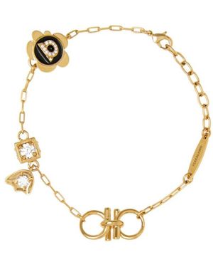 Ferragamo Ferragamo Crystal Flower Charm Bracelet - Metallic