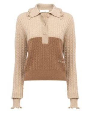 Chloé Wool And Cashmere Knit Collar Pullover - Natural