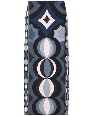 PUCCI Geometric Printed Maxi Dress - Blue
